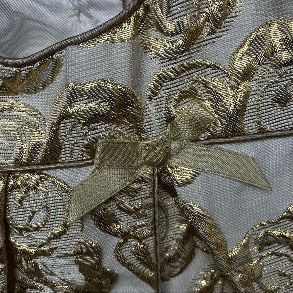 EUC Heirloom Polly‎ Finders Gold Rose Brocade Dress 6-9 Mo Holiday Festive